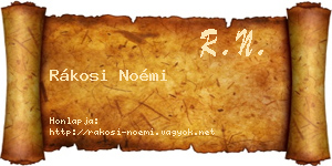 Rákosi Noémi névjegykártya